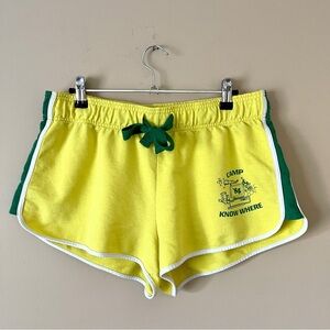STRANGER THINGS | Yellow Green Camp Know Where Retro Fleece Shorts Sz L